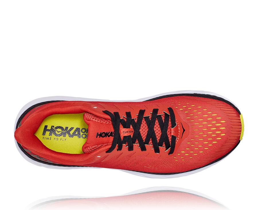 Running Shoes Mens - Hoka One One Clifton 7 - Red - COSJHNR-72